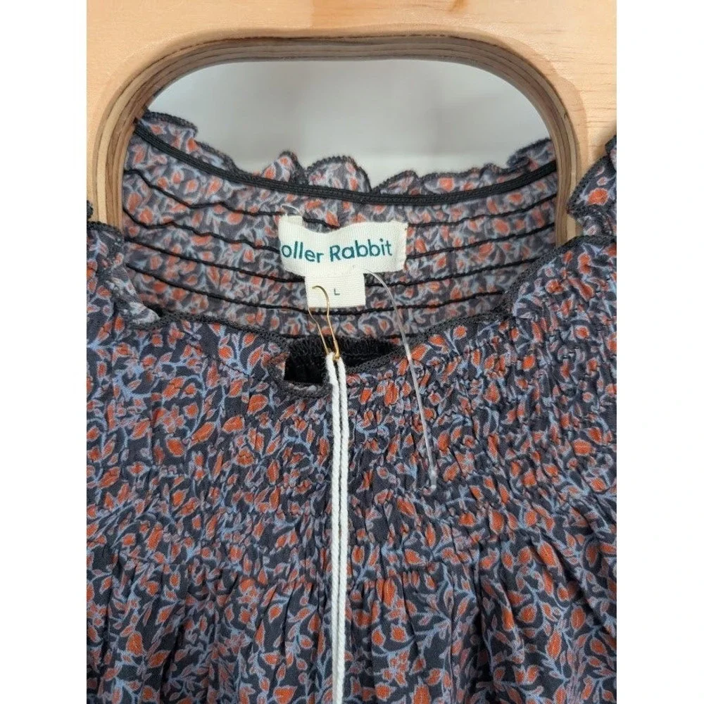 Roller Rabbit‎ NWT Women's Natal Ainsley Dress Floral Puff Sleeve sz L